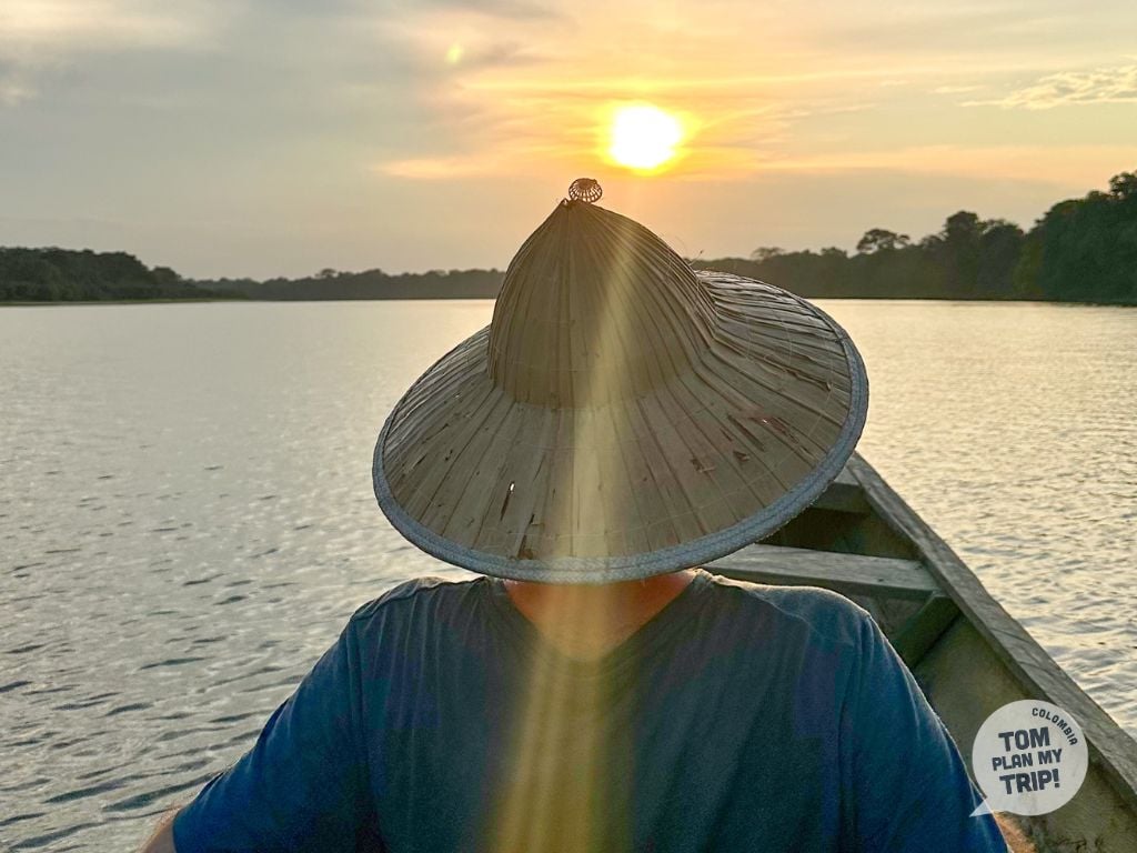 Sunset boat Tarapoto Amazonas Colombian Amazon